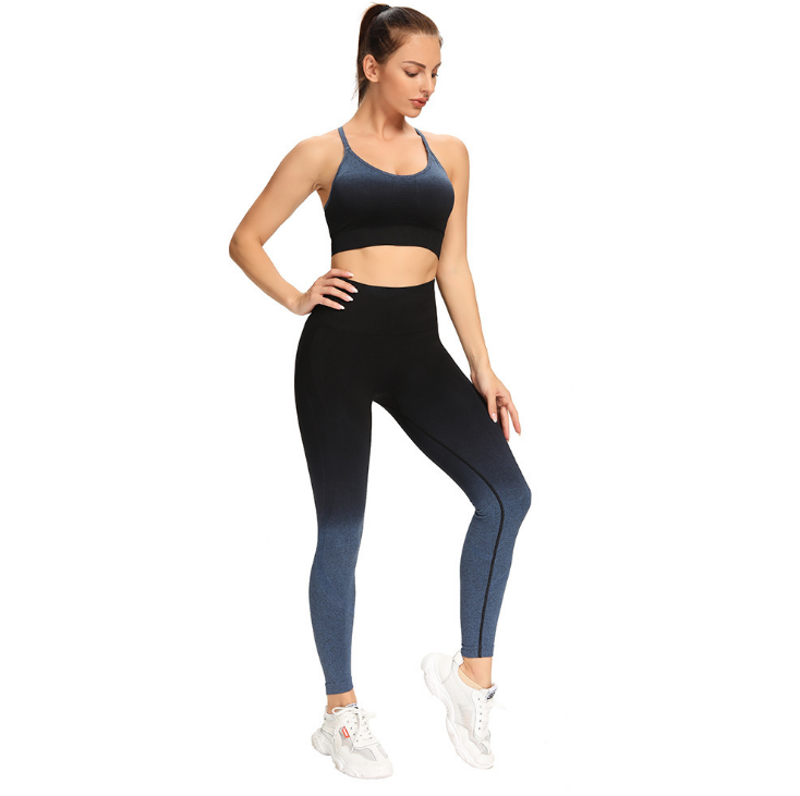 Yoga Tracksuits Women's Seamless Sets Fitness Sport Suits Gym Sportswear Crop Top High Waist Running Leggings Sports Bras · v2